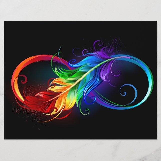 Oändlig symbol med Rainbow Feather Brevhuvud (Framsida)