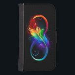 Oändlig symbol med Rainbow Feather Galaxy S4 Plånbok<br><div class="desc">Artistiskt ritad oändlig symbol med vackra regnbågsfjädrar på vit bakgrund. Tatto stil.</div>