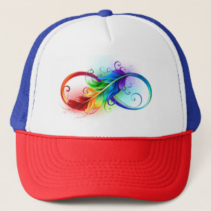 Oändlig symbol med Rainbow Feather Keps