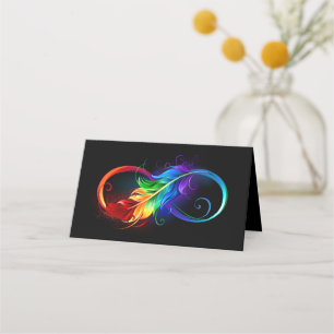 Oändlig symbol med Rainbow Feather Lojalitetskort