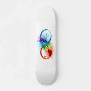 Oändlig symbol med Rainbow Feather Mini Skateboard Bräda 18,5 Cm