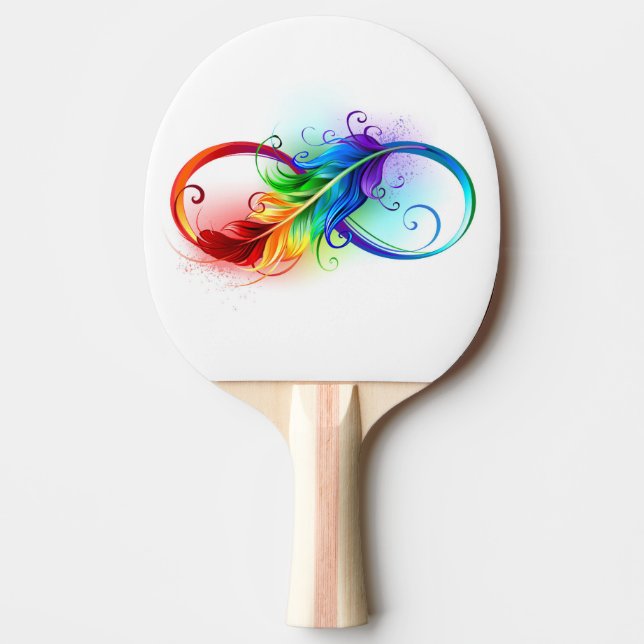 Oändlig symbol med Rainbow Feather Pingisracket (Framsidan)