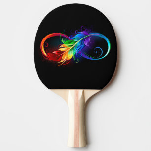 Oändlig symbol med Rainbow Feather Pingisracket