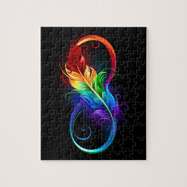 Oändlig symbol med Rainbow Feather Pussel (Vertikal)