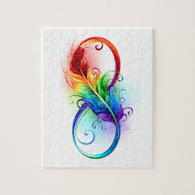 Oändlig symbol med Rainbow Feather Pussel (Vertikal)