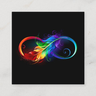 Oändlig symbol med Rainbow Feather Tidsbeställning Kort