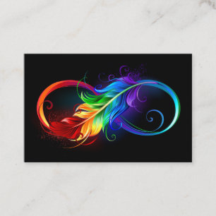 Oändlig symbol med Rainbow Feather Tidsbeställning Kort