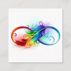 Oändlig symbol med Rainbow Feather Tilläggskort