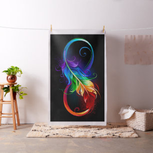Oändlig symbol med Rainbow Feather Tyg