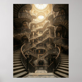 Oändlig Trappa Storslagen Arkitektur Poster