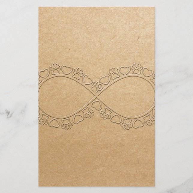 Oändlig utskrift av Kärlek Hund Paw Brevpapper (Framsida)