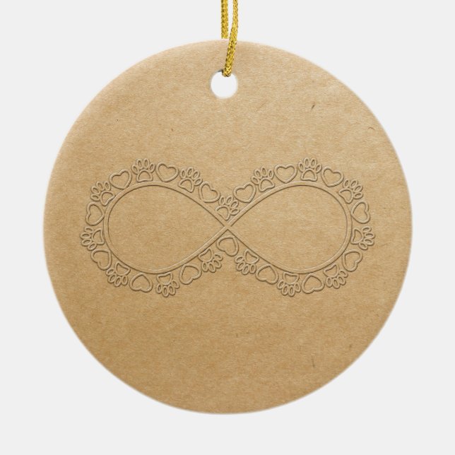 Oändlig utskrift av Kärlek Hund Paw Julgransprydnad Keramik (Framsidan)