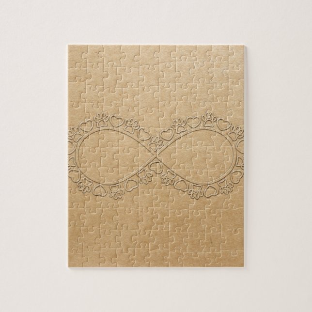 Oändlig utskrift av Kärlek Hund Paw Pussel (Vertikal)