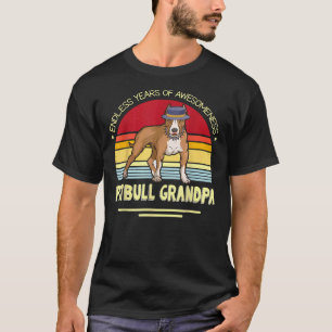 Oändliga år av medvetslöshet Pitbull Hund Grandpa  T Shirt