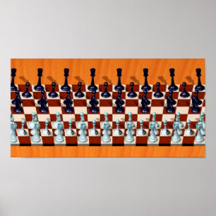 Oändliga chess 3D-stereotyper Poster