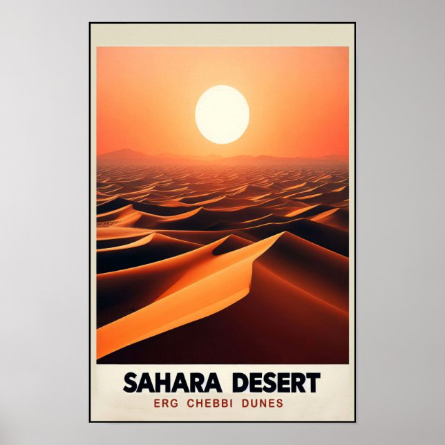 Oändliga dyner i Erg Chebbi, Marocko Poster (Framsidan)