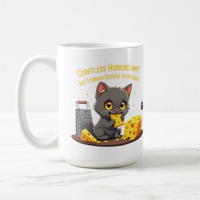 Oändliga fasor väntar, men jag förblir trogen kaffemugg (Vänster)