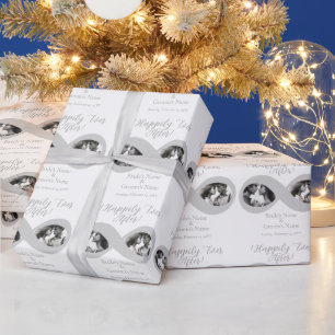 Oändliga foton på Silver White Bröllop-årsdagen Presentpapper