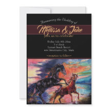 Oändliga himmel romantiska akvarellhästar 