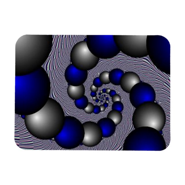 Oändliga pärlor av silver och blåpärlor magnet (Horisontell)