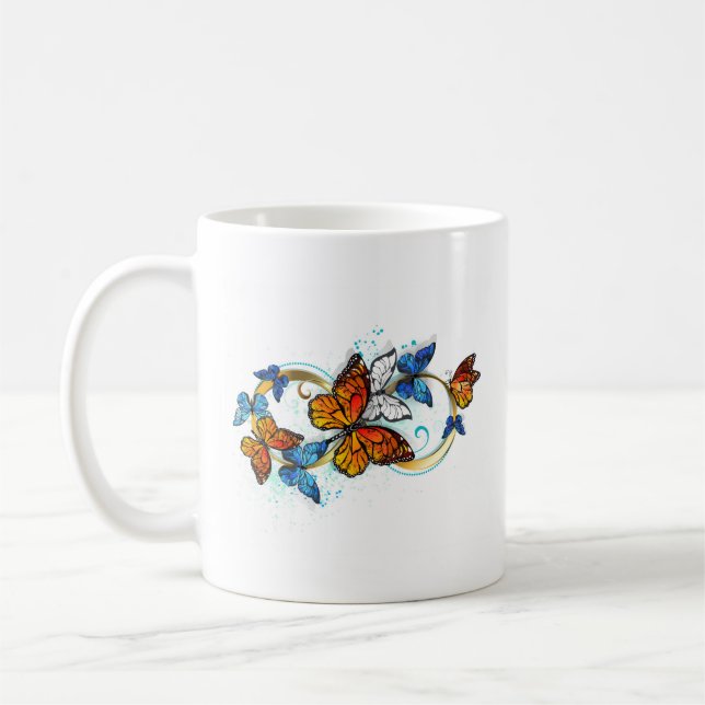 Oändlighet av monarkfjärilar kaffemugg (Vänster)