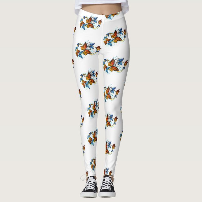 Oändlighet av monarkfjärilar leggings (Framsida)