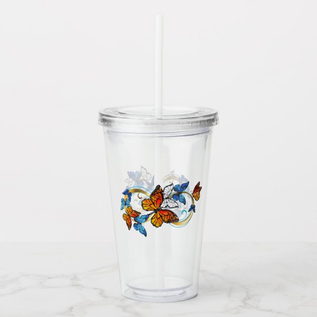 Oändlighet av monarkfjärilar take away mugg (Framsida)
