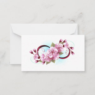Oändlighet med Blommar Flowers Sakura Anteckningskort