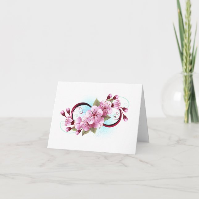 Oändlighet med Blommar Flowers Sakura Anteckningskort (Framsida)