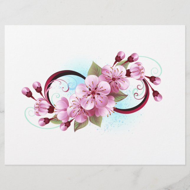 Oändlighet med Blommar Flowers Sakura Brevhuvud (Framsida)