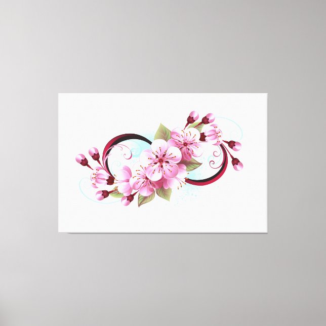 Oändlighet med Blommar Flowers Sakura Canvastryck (Framsida)
