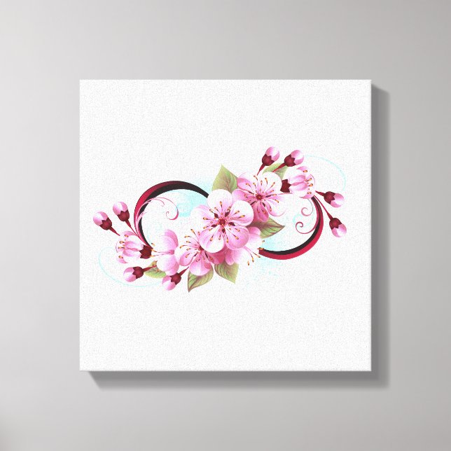 Oändlighet med Blommar Flowers Sakura Canvastryck (Framsida)