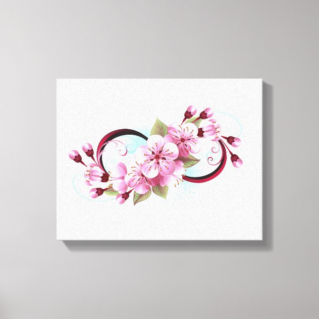 Oändlighet med Blommar Flowers Sakura Canvastryck (Framsida)