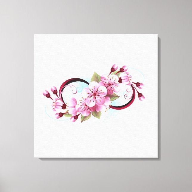 Oändlighet med Blommar Flowers Sakura Canvastryck (Framsida)