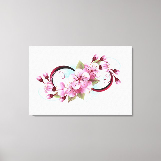 Oändlighet med Blommar Flowers Sakura Canvastryck (Framsida)