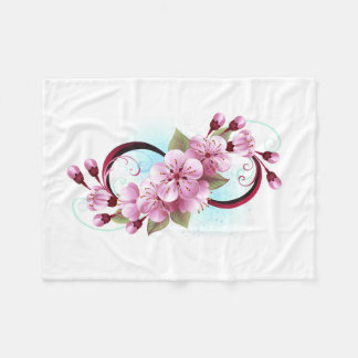 Oändlighet med Blommar Flowers Sakura Fleecefilt