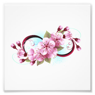 Oändlighet med Blommar Flowers Sakura Fototryck