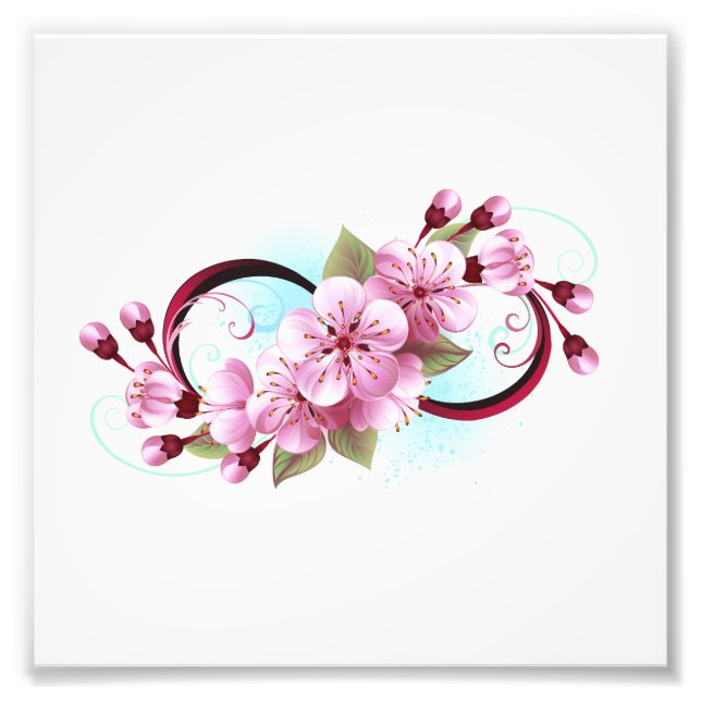 Oändlighet med Blommar Flowers Sakura Fototryck (Framsidan)