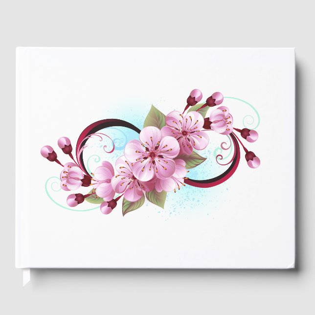 Oändlighet med Blommar Flowers Sakura Gästböcker (Framsida)
