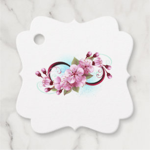 Oändlighet med Blommar Flowers Sakura Gåvor Etiketter