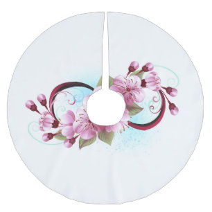 Oändlighet med Blommar Flowers Sakura Julgransmatta Borstad Polyester