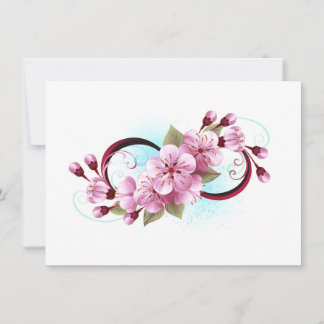 Oändlighet med Blommar Flowers Sakura Julkort