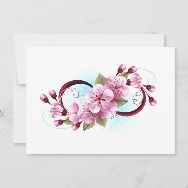 Oändlighet med Blommar Flowers Sakura Julkort (Framsida)
