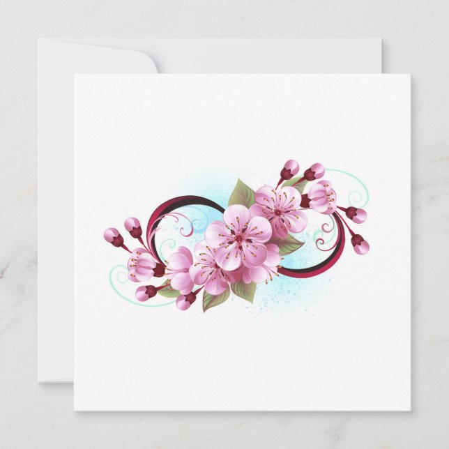 Oändlighet med Blommar Flowers Sakura Julkort (Framsida)