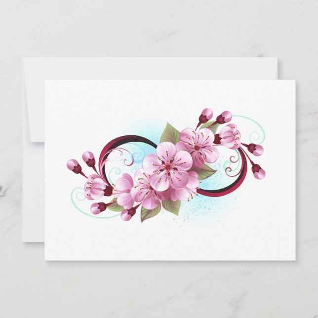 Oändlighet med Blommar Flowers Sakura Kort (Framsida)