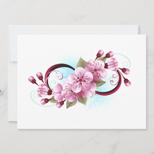 Oändlighet med Blommar Flowers Sakura Kort (Framsida)