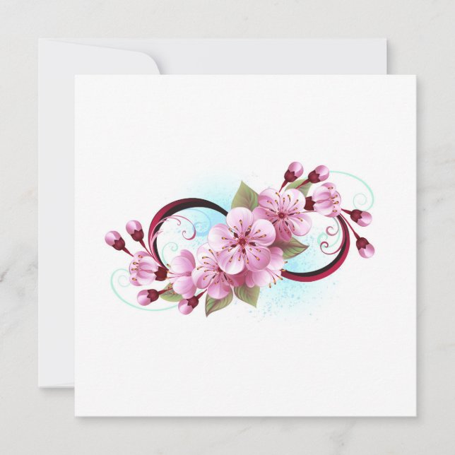 Oändlighet med Blommar Flowers Sakura Kort (Framsida)