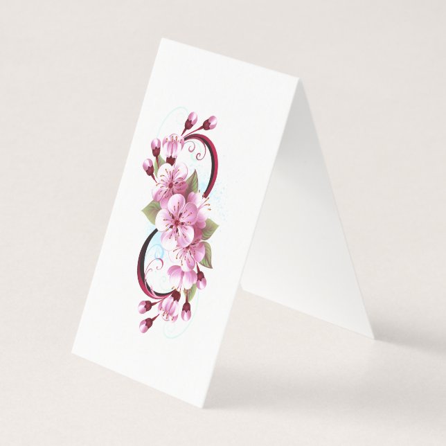 Oändlighet med Blommar Flowers Sakura Kort (Baksida)