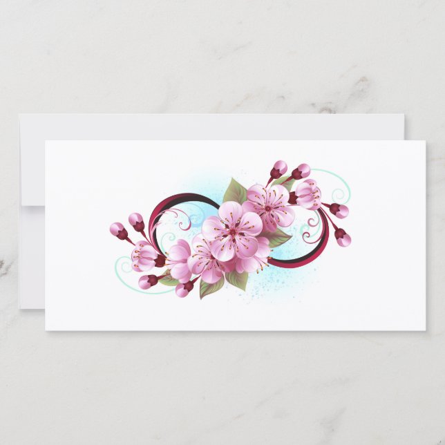 Oändlighet med Blommar Flowers Sakura Kort (Framsida)