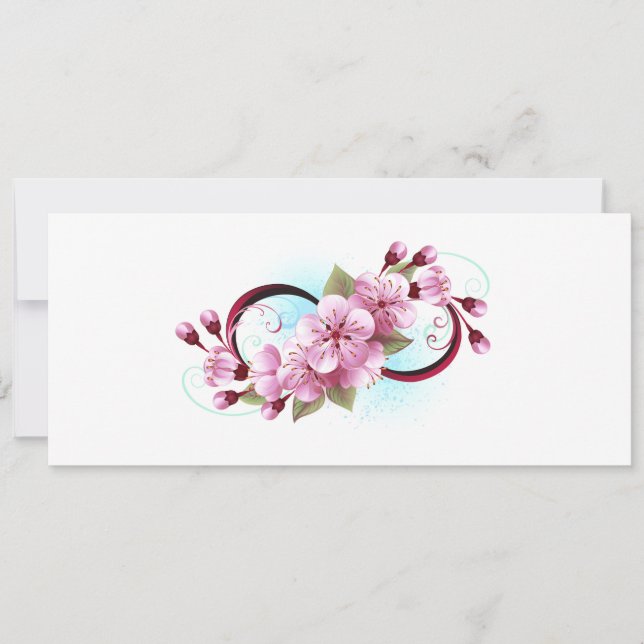 Oändlighet med Blommar Flowers Sakura Kort (Framsida)